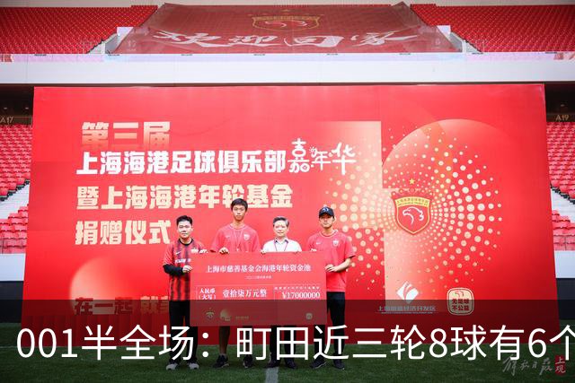 001半全场：町田近三轮8球有6个在下半场，申花防身后成考验